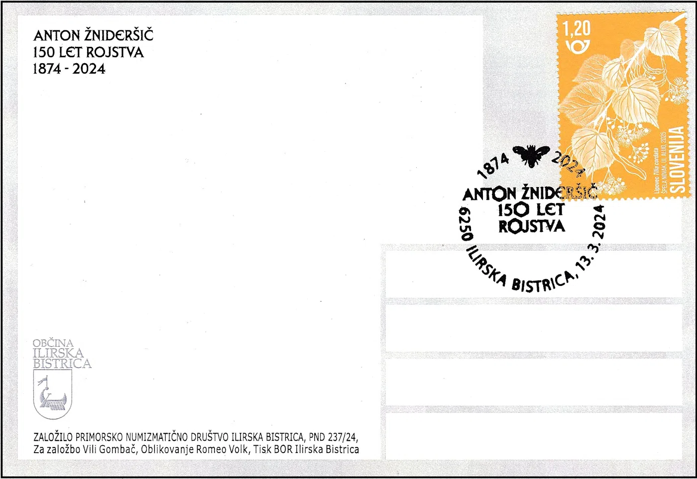 150 LET ROJSTVA ANTON ŽNIDERŠIČ 1874 - 2024